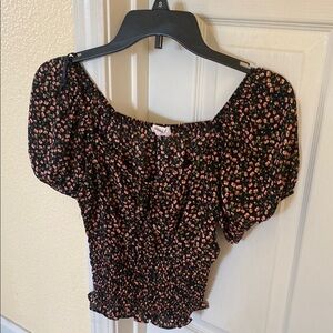 Floral Smocked Puff Sleeve Top